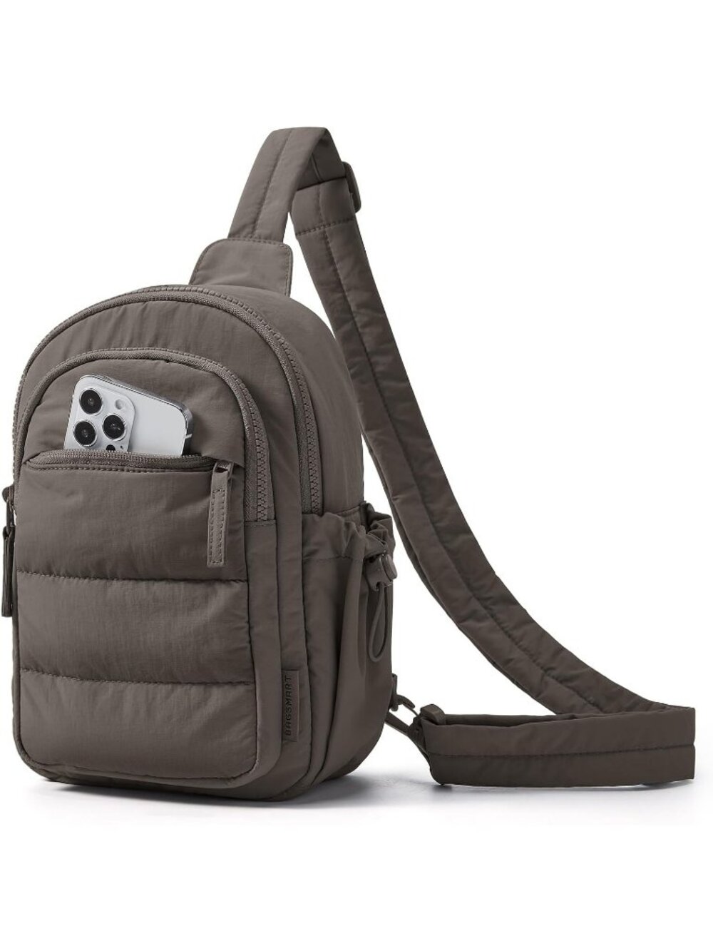 Women's Dim Gray Puffer Sling Hobo Purse Fanny Pack Travel Crossbody Bag